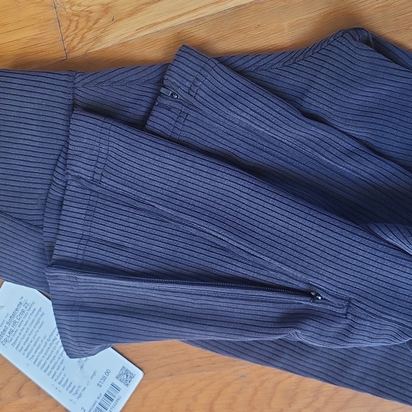 Lululemon Ribbed Softstreme Zip-Leg High-Rise Cropped Pant 25" Black Sz 2 NWT - Picture 9 of 11